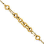 14K Polished Fancy Multi Link 7.5 inch Bracelet
