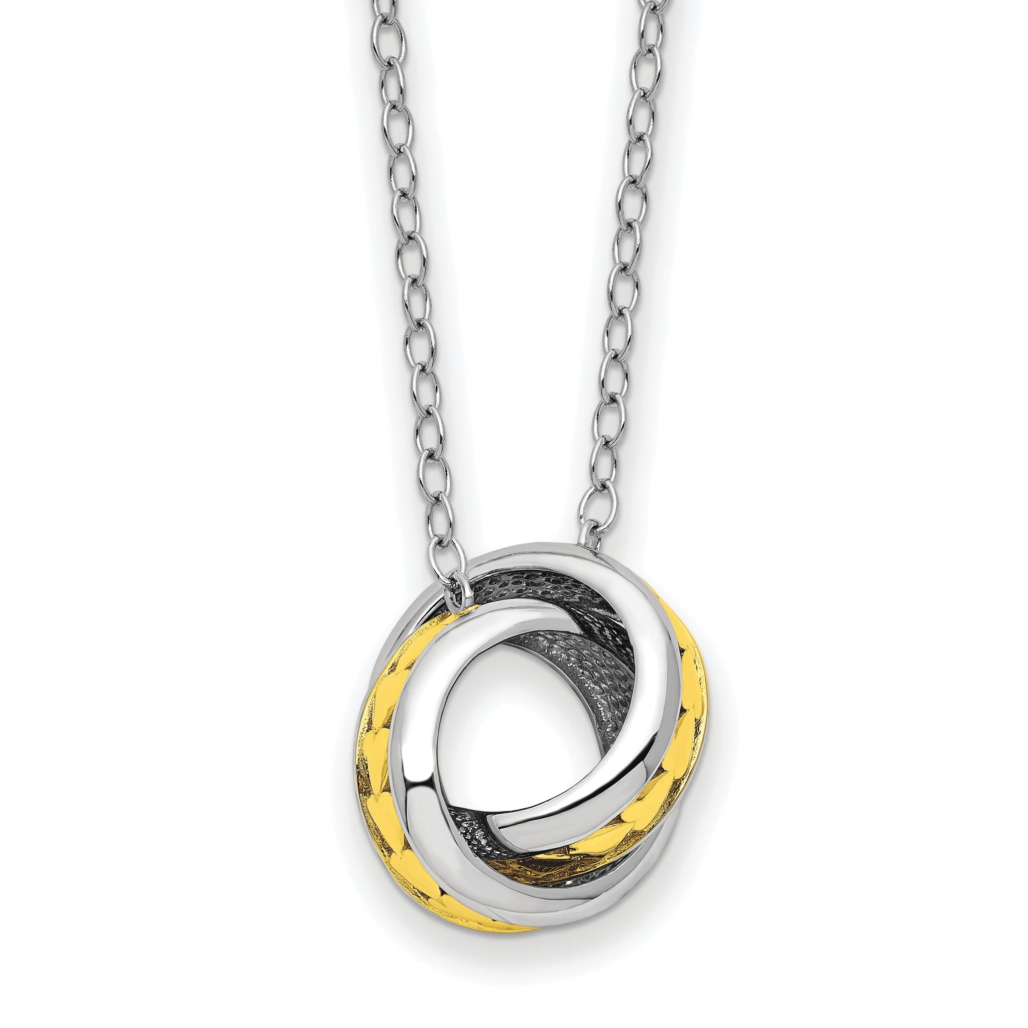 Sentimental Expressions Sterling Silver Gold-tone Always Together 18in Necklace Main image