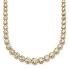 14k 10 1/2 carat Certified Lab Grown Diamond VS+ F+ Complete Round 16 inch Graduated Tennis Necklace