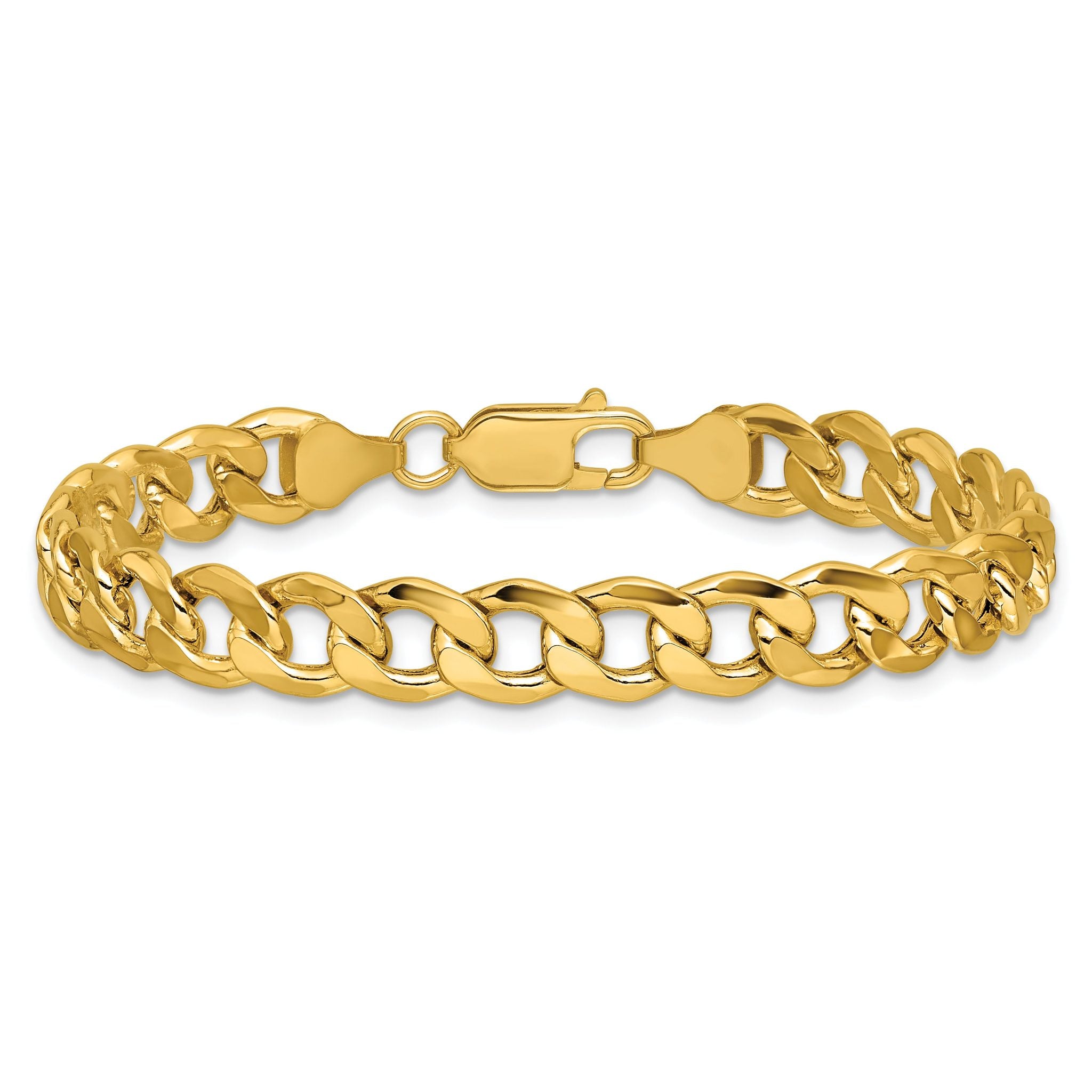 14k 7.5mm Semi-Solid Curb Chain