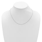 14K White Gold .65mm D/C Spiga 1in+1in Adjustable Chain