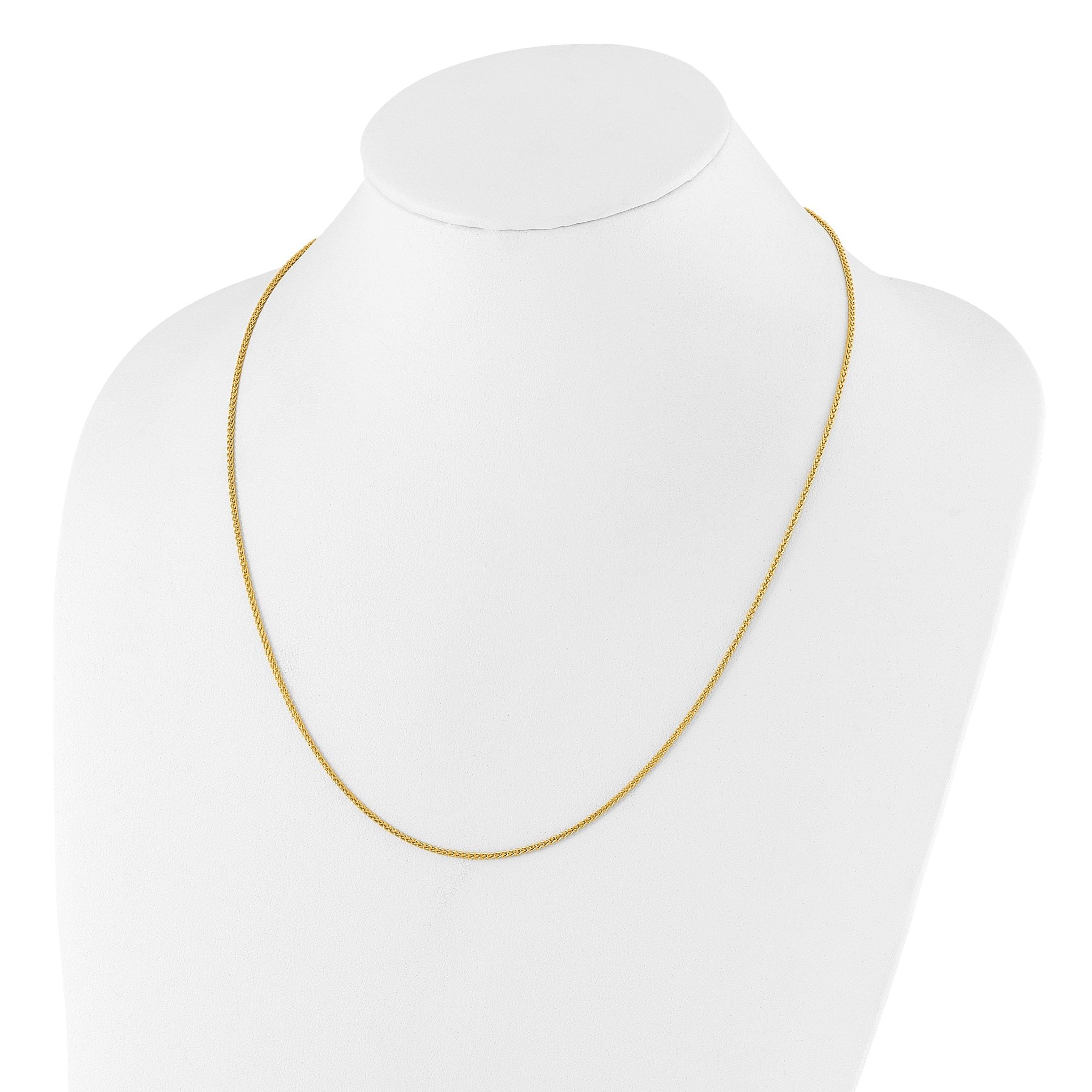 Adjustable Spiga Chain in Gold-Plated Sterling Silver, 1.5mm