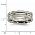 Grooved Wedding Band in Titanium, 6mm