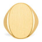14k 22.0 x16.0mm Closed Back Men's Signet Ring