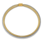 14K w/Rhodium Polished Mesh Stretch Bracelet