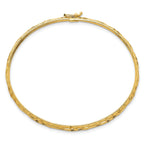 14k Polished Laser and Diamond-cut 6.15mm Fancy Pierced Design Flexible Oval Bangle Bracelet