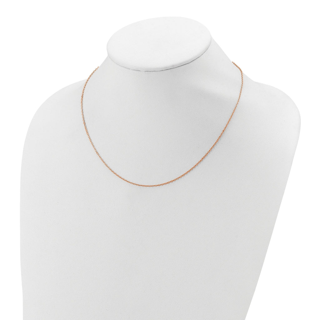 Diamond-Cut Cable Chain in Rose Gold-Plated Sterling Silver