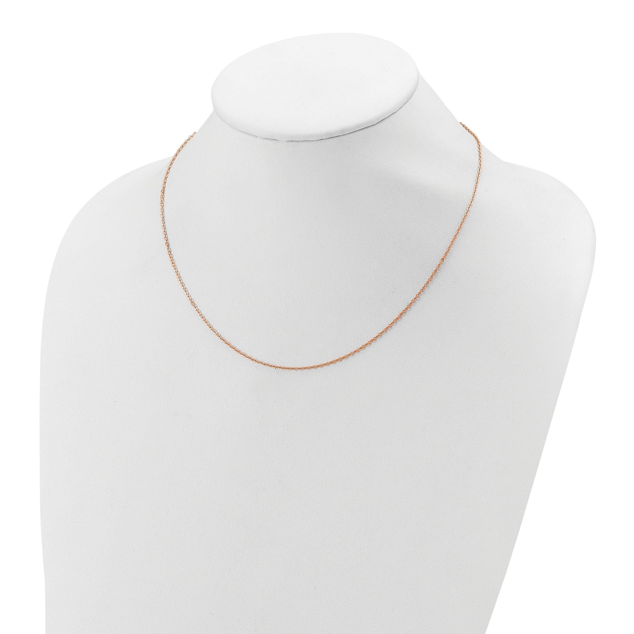 Diamond-Cut Cable Chain in Rose Gold-Plated Sterling Silver