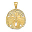 14K Gold Sand Dollar Pendant for Men with Polished Textured Finish