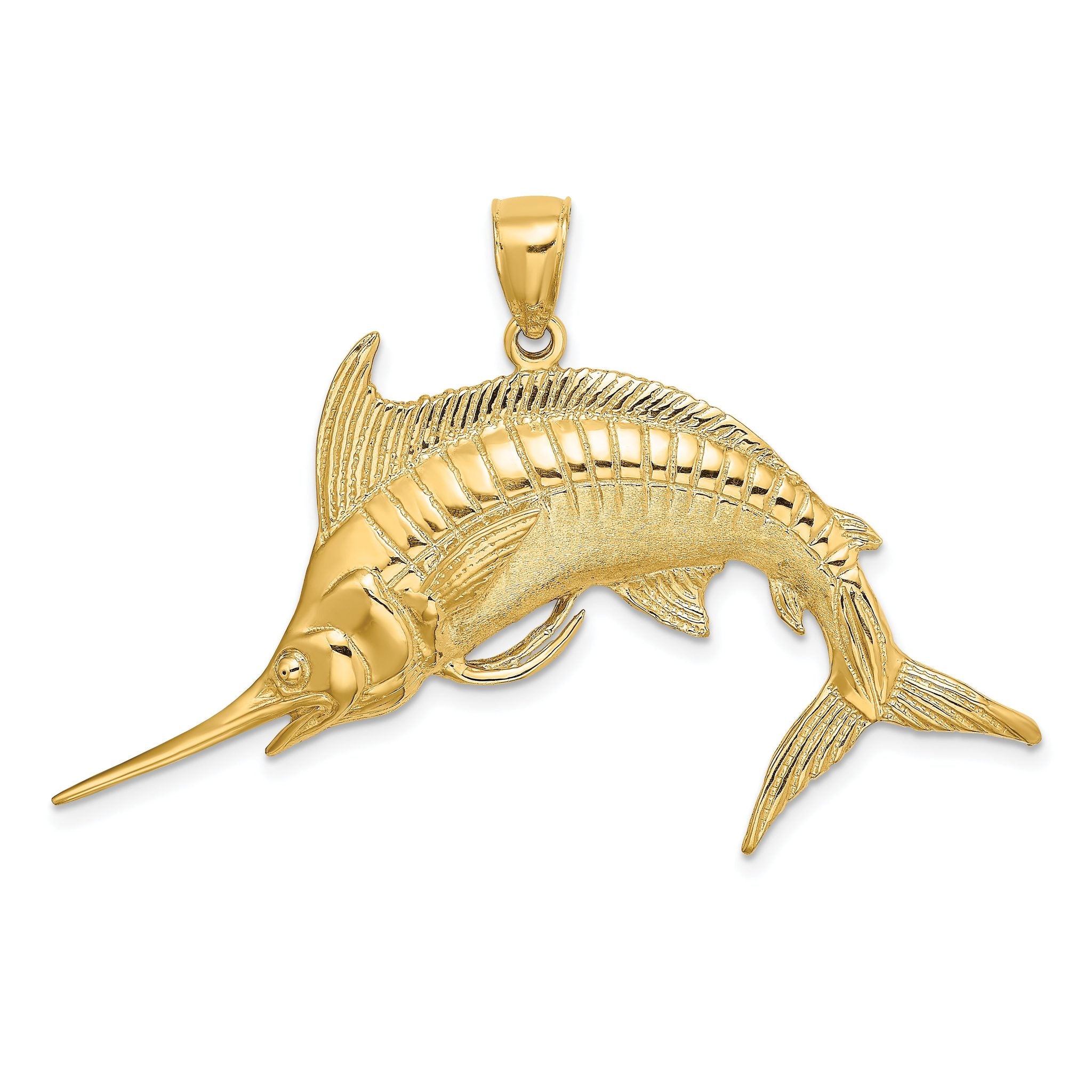 14K 2-D Polished /Satin Blue Marlin Charm Main image