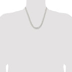 Sterling Silver Rhodium-plated 6.75mm Concave Beveled Curb Chain