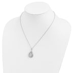 Sentimental Expressions Sterling Silver Rhodium-plated CZ In Loving Memory 18in Necklace