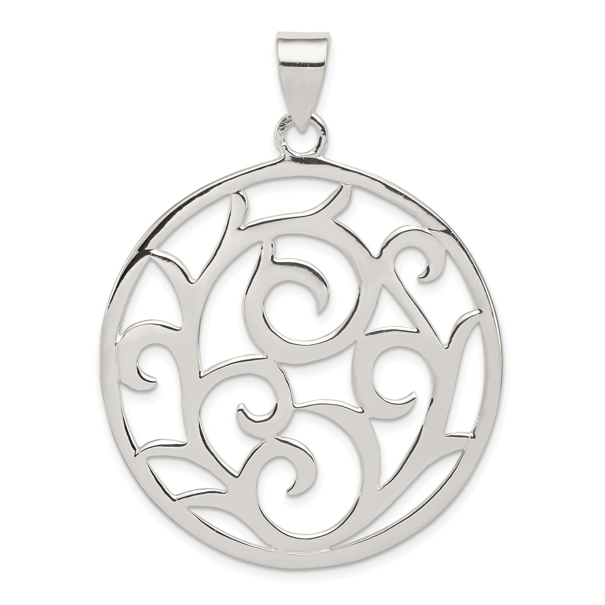 Sterling Silver Fancy Round Pendant Main image