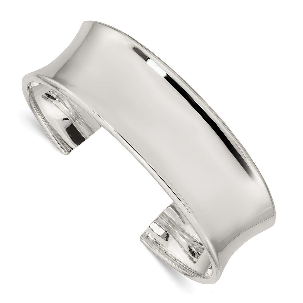 Sterling Silver 925 Women's Polished Engravable Cuff Bracelet by Sophia Jewelers