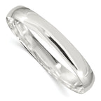 Sterling Silver 925 Women's Polished Solid Slip-On Bangle Bracelet