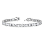Sterling Shimmer Sterling Silver Rhodium-plated 5mm CZ 39 Stone 8 inch Bracelet