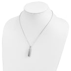 Sentimental Expressions Sterling Silver Rhodium-plated Antiqued Lined Bullet Ash Holder 18 Inch Necklace