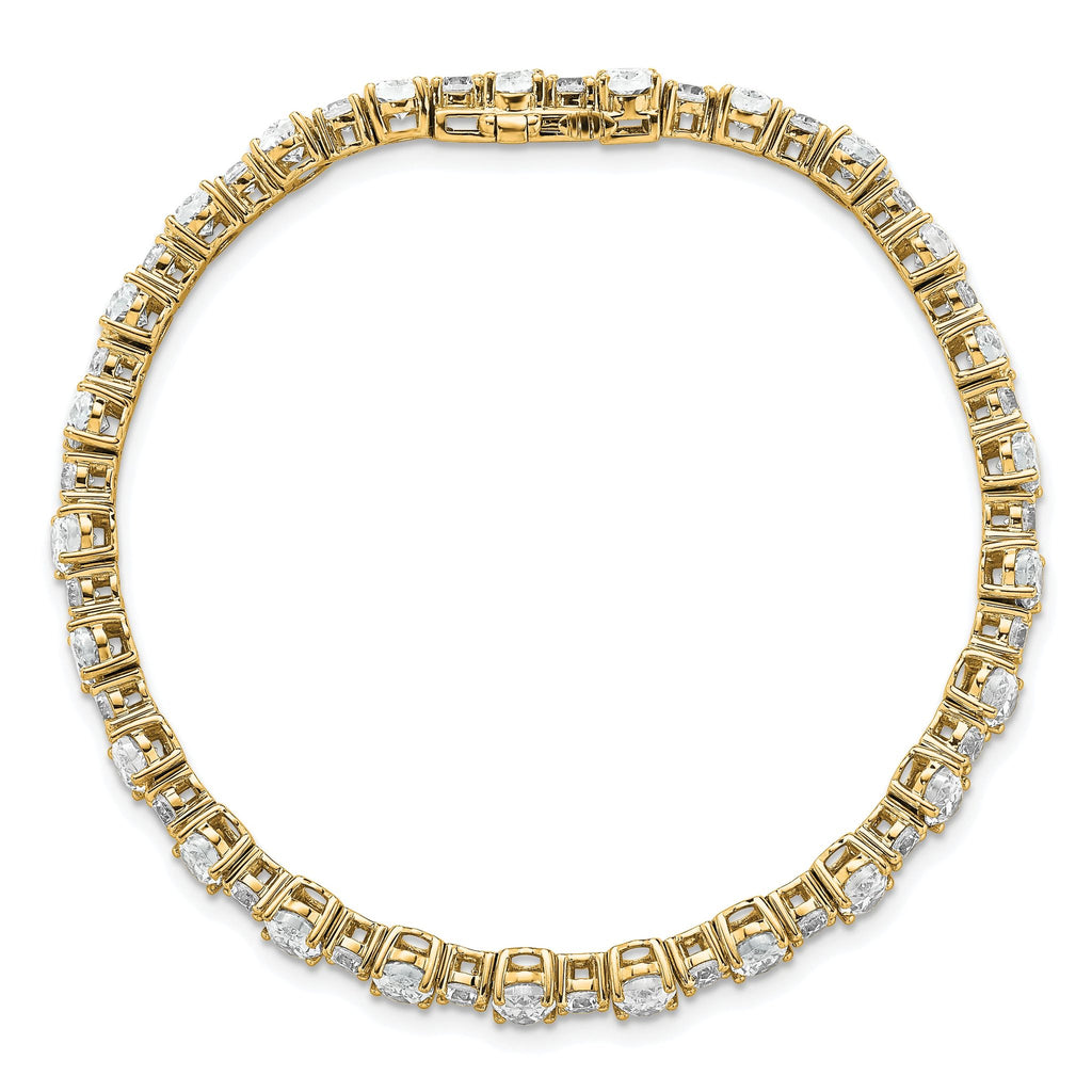 14k 11 carat Lab Grown Diamond VS/SI+ G+ Complete Oval and Round Tennis Bracelet