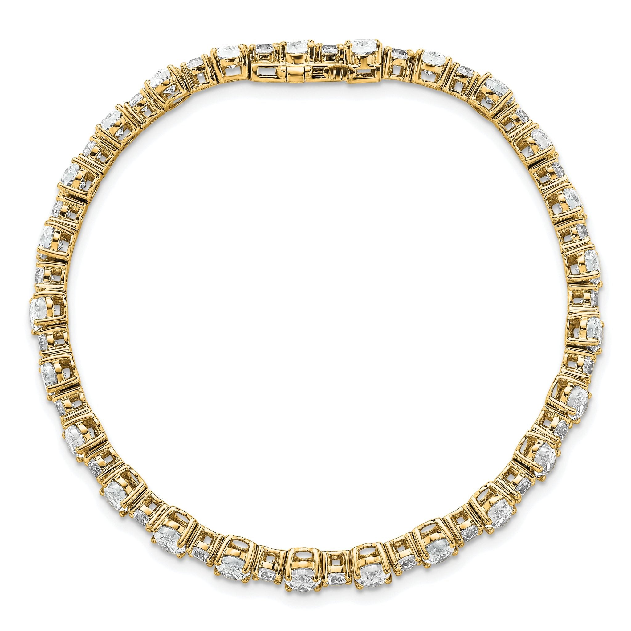 14k 11 carat Lab Grown Diamond VS/SI+ G+ Complete Oval and Round Tennis Bracelet