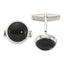 Sterling Silver Round Onyx Cuff Links