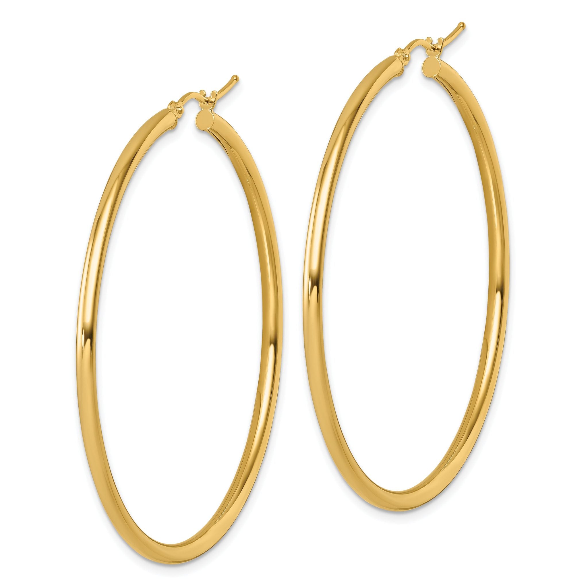 14k Polished 2.5mm Polished Hoop Earrings Secondary image
