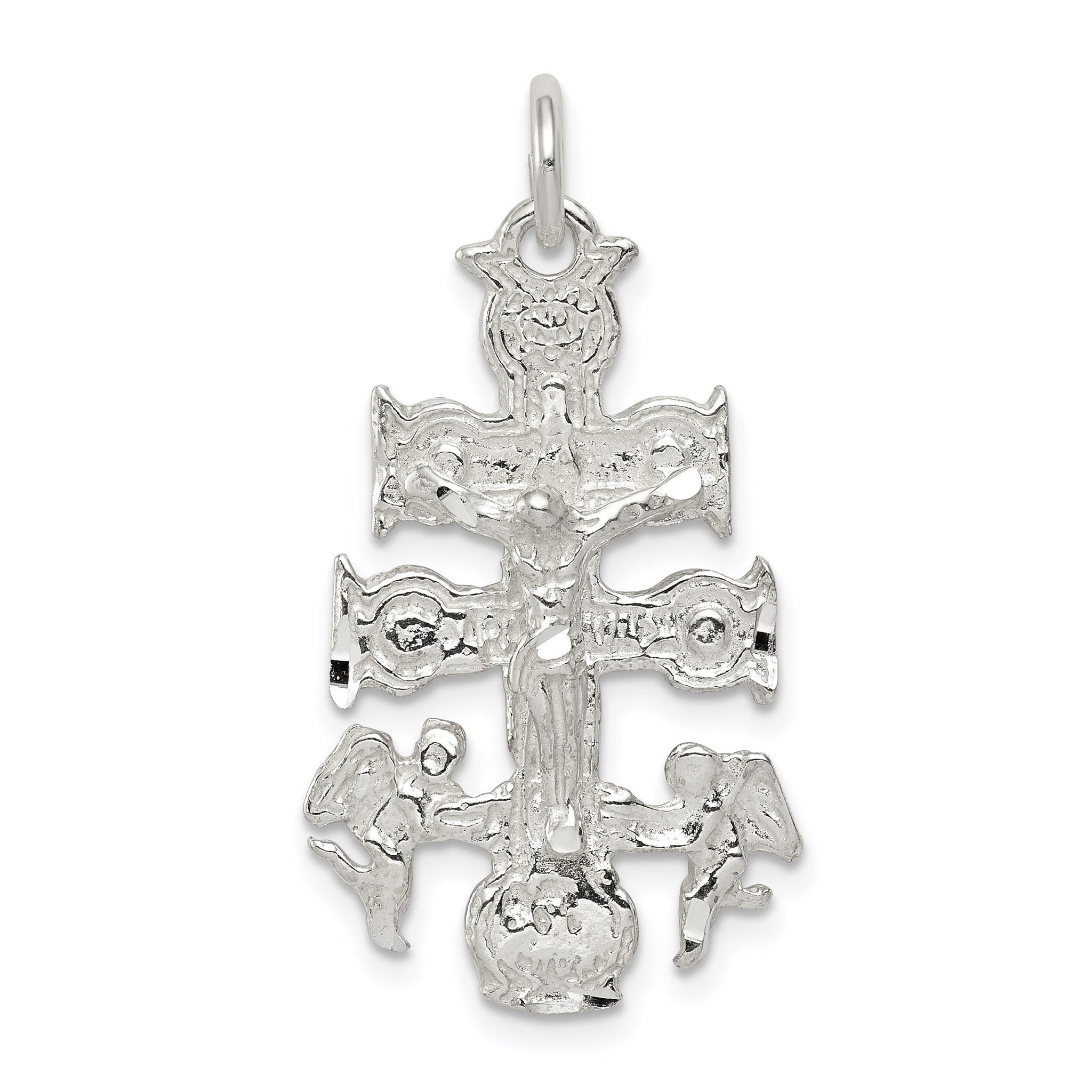 Sterling Silver 925 Cara Vaca Crucifix Pendant with Polished Finish and Anti-Tarnish Main image