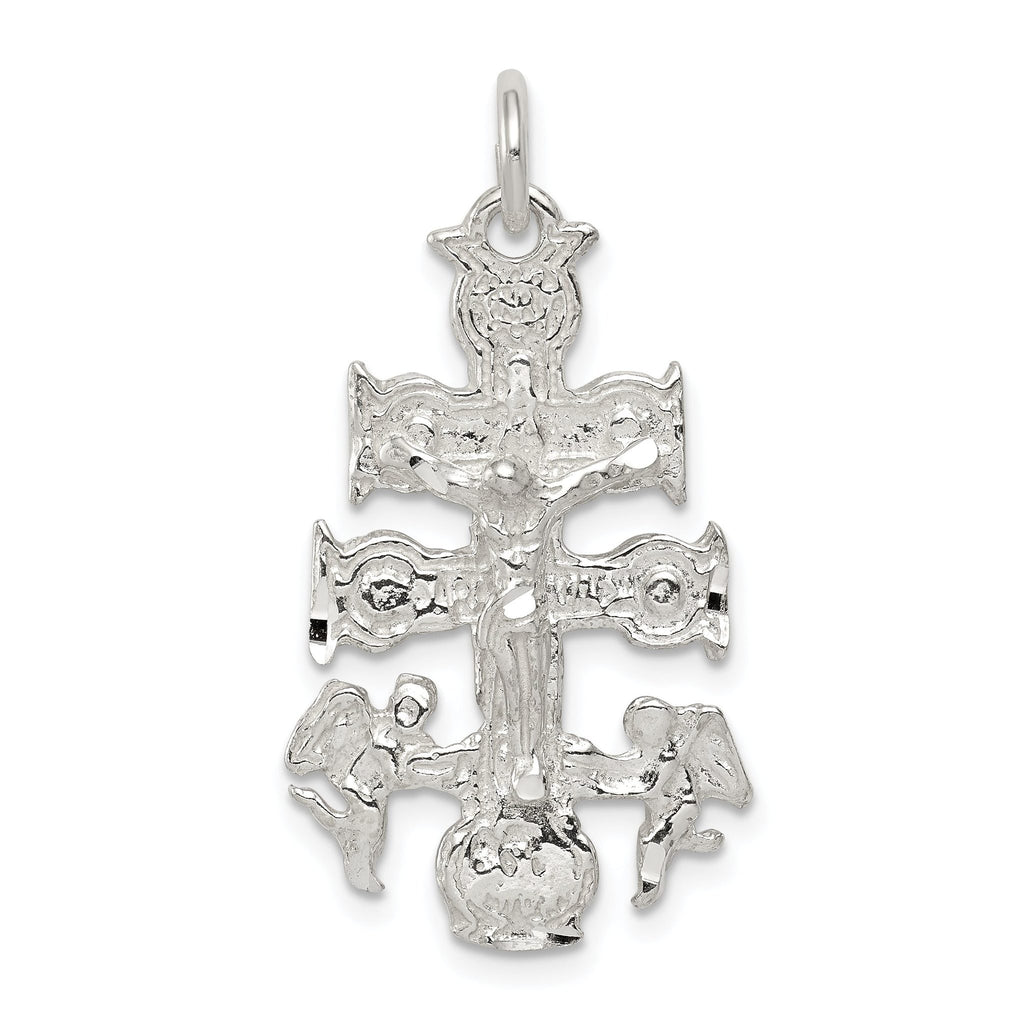 Sterling Silver 925 Cara Vaca Crucifix Pendant with Polished Finish and Anti-Tarnish