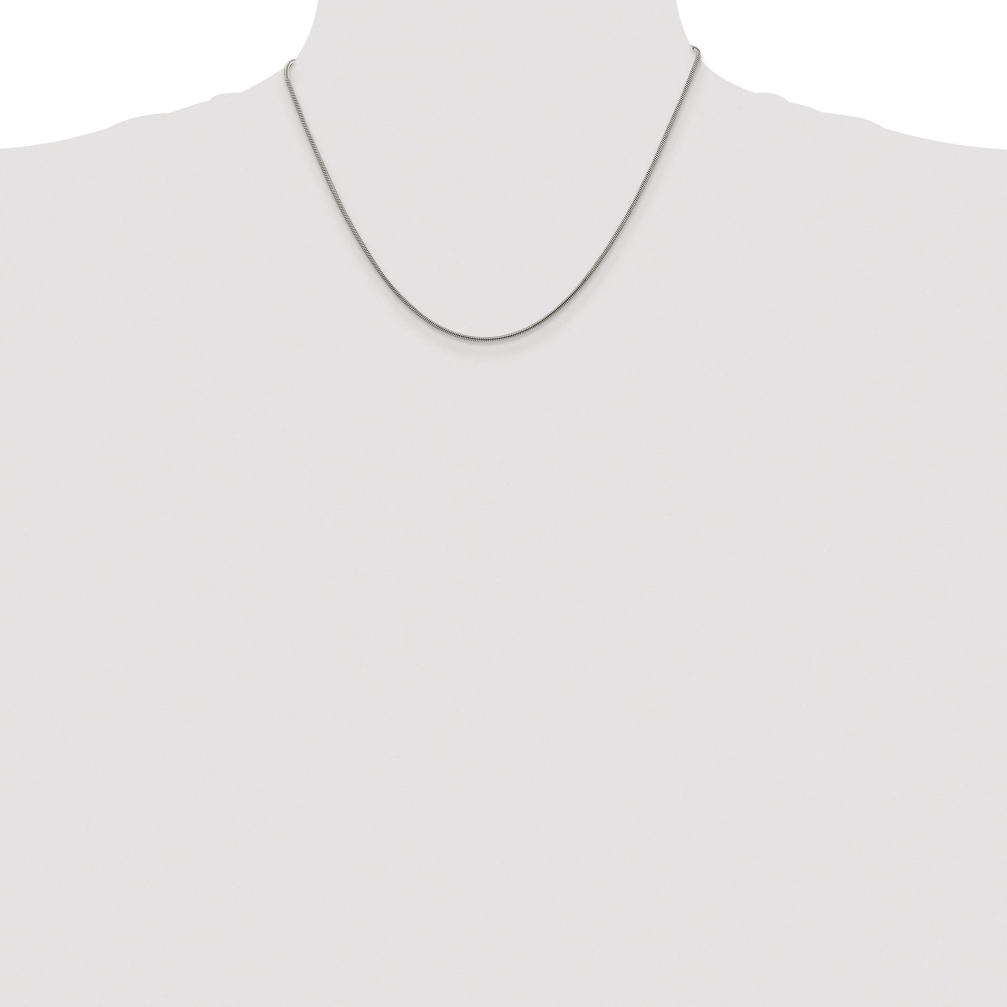 Polished Snake Chain Necklace in Sterling Silver, 1.2mm