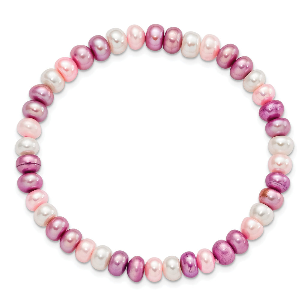 Sophia Jewelers Multicolor Freshwater Pearl Stretch Bracelet Handmade Elegance
