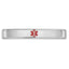 14K White Gold Engravable Unisex Medical ID Bracelet with Red Enamel