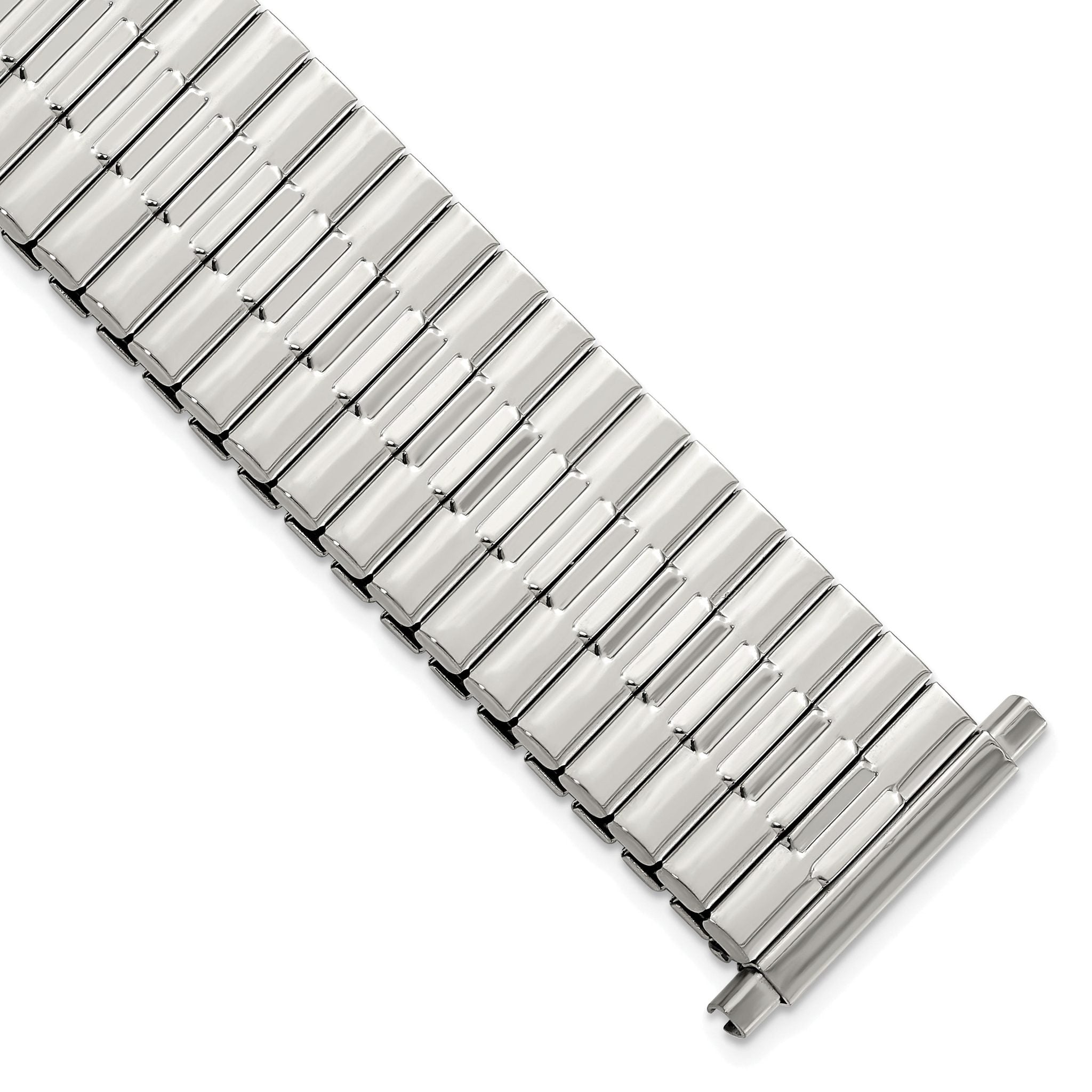 Mens Long 20-24mm Stainless Steel 7.5 inch Expansion Watch Band Main image