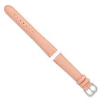 Pink Lizard-Grain Leather Watch Band in Silver-Tone Buckle, 19mm