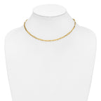 14K Polished Fancy Link w/1.5in ext. Necklace