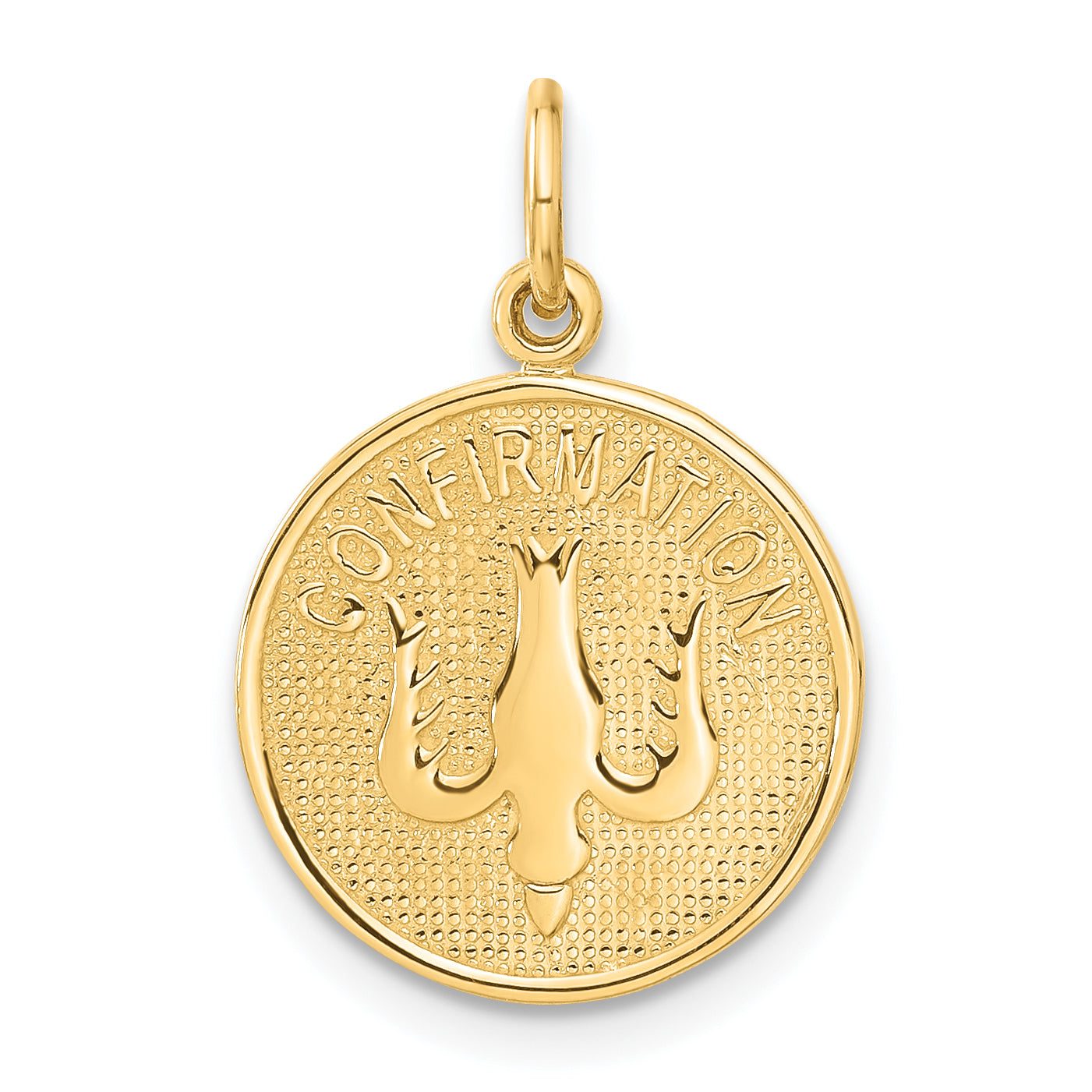 14K Gold Dove Confirmation Charm Elegant Flat Back Design Main image