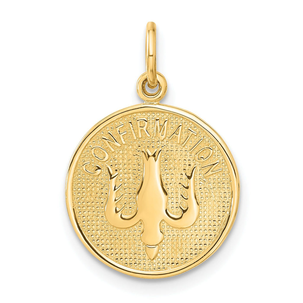 14K Gold Dove Confirmation Charm Elegant Flat Back Design