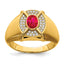 14k Ruby and Diamond Mens Ring
