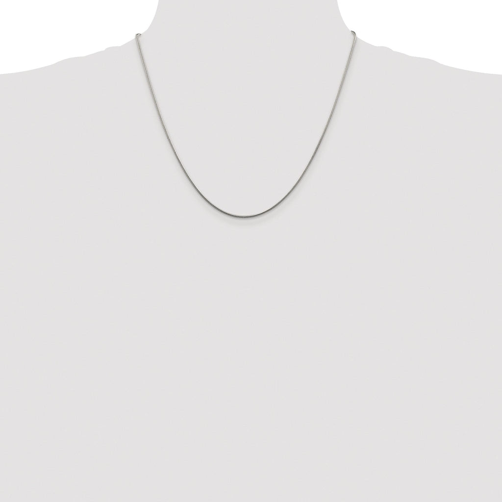 Snake Chain Necklace in Sterling Silver, 1.25mm