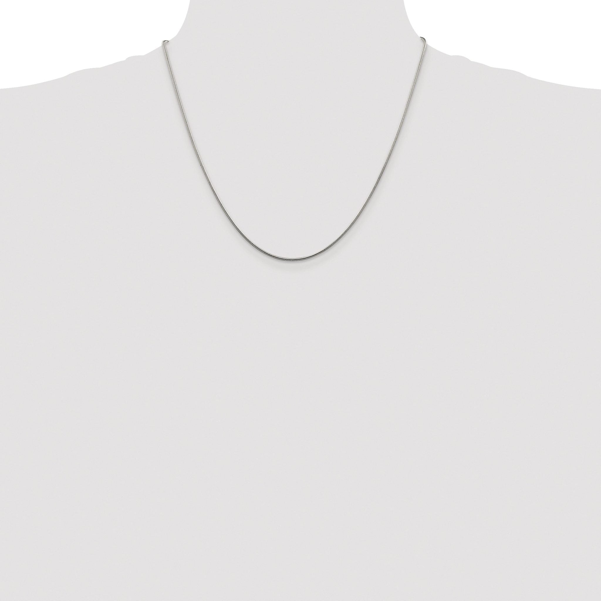 Snake Chain Necklace in Sterling Silver, 1.25mm