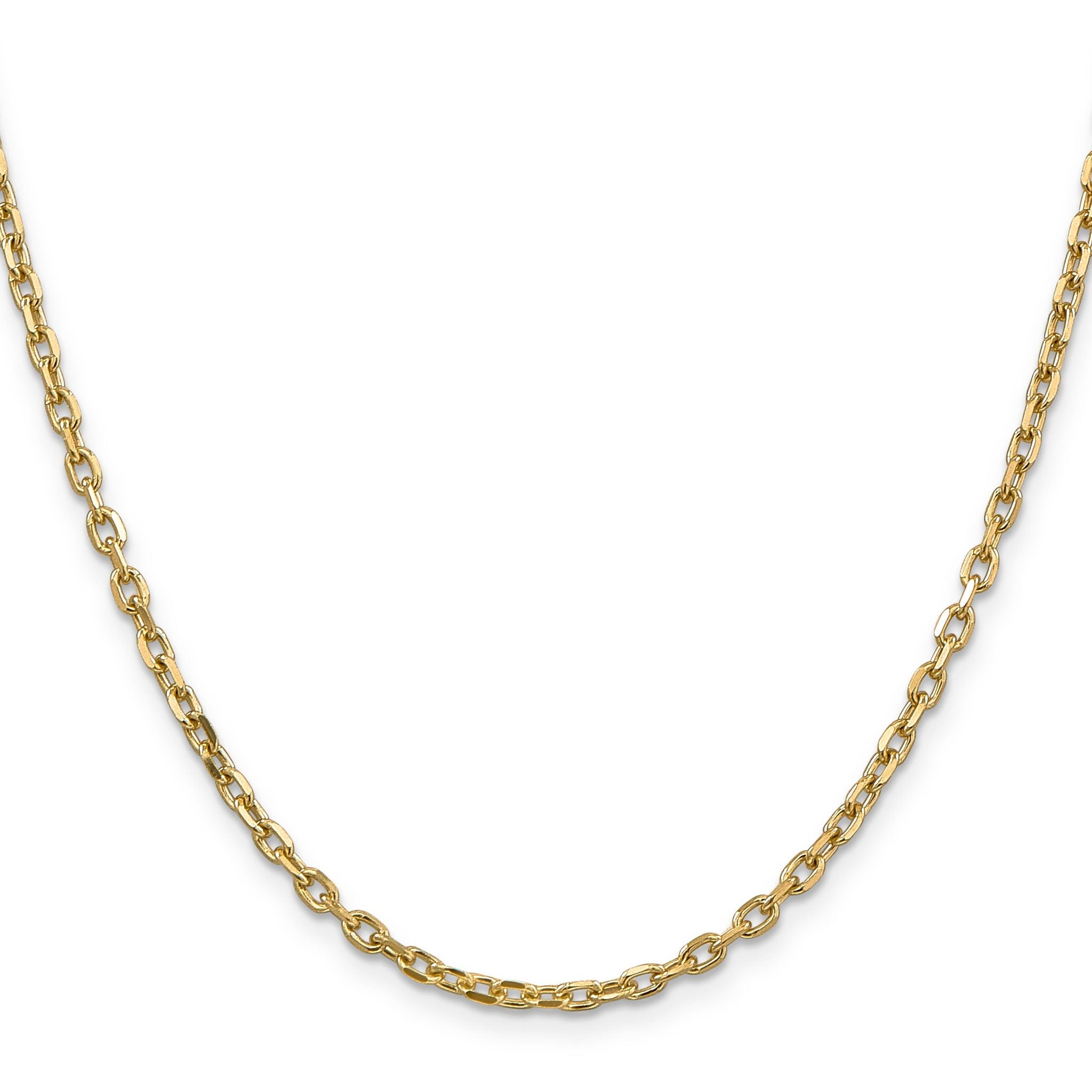 Sophia Jewelers 14K Gold Polished Diamond-Cut Cable Necklace for Women Secondary image