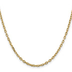 Sophia Jewelers 14K Gold Polished Diamond-Cut Cable Necklace for Women