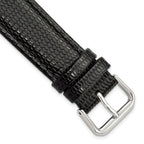 Black Lizard-Grain Leather Watch Band, 16mm