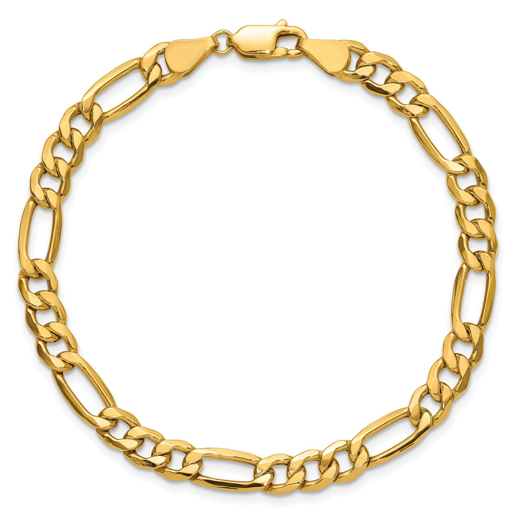 10k 6.25mm Semi-Solid Figaro Chain
