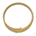 Stainless Steel Polished Yellow IP-plated Flexible Coil Bangle Bracelet for Women