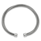 SS RH-plated Polished Multi-Wire Wrapped Cuff Bangle