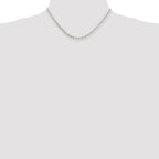 Sterling Silver Rhodium-plated 3.5mm Diamond-cut Rolo Chain