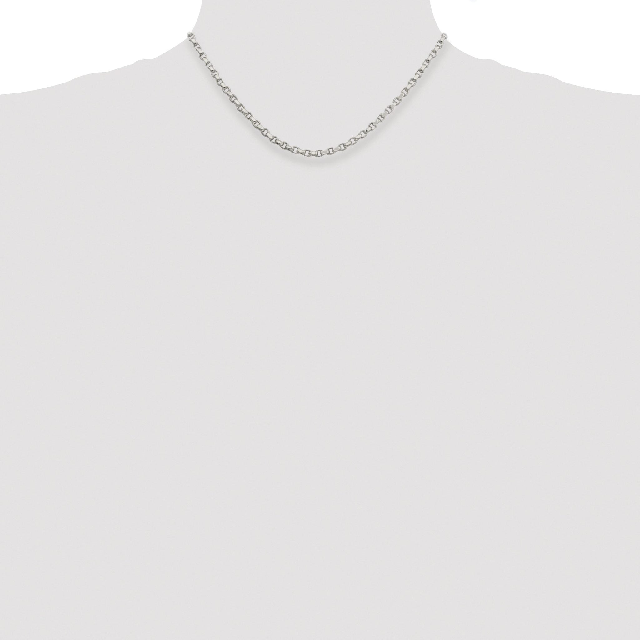 Sterling Silver Rhodium-plated 3.5mm Diamond-cut Rolo Chain