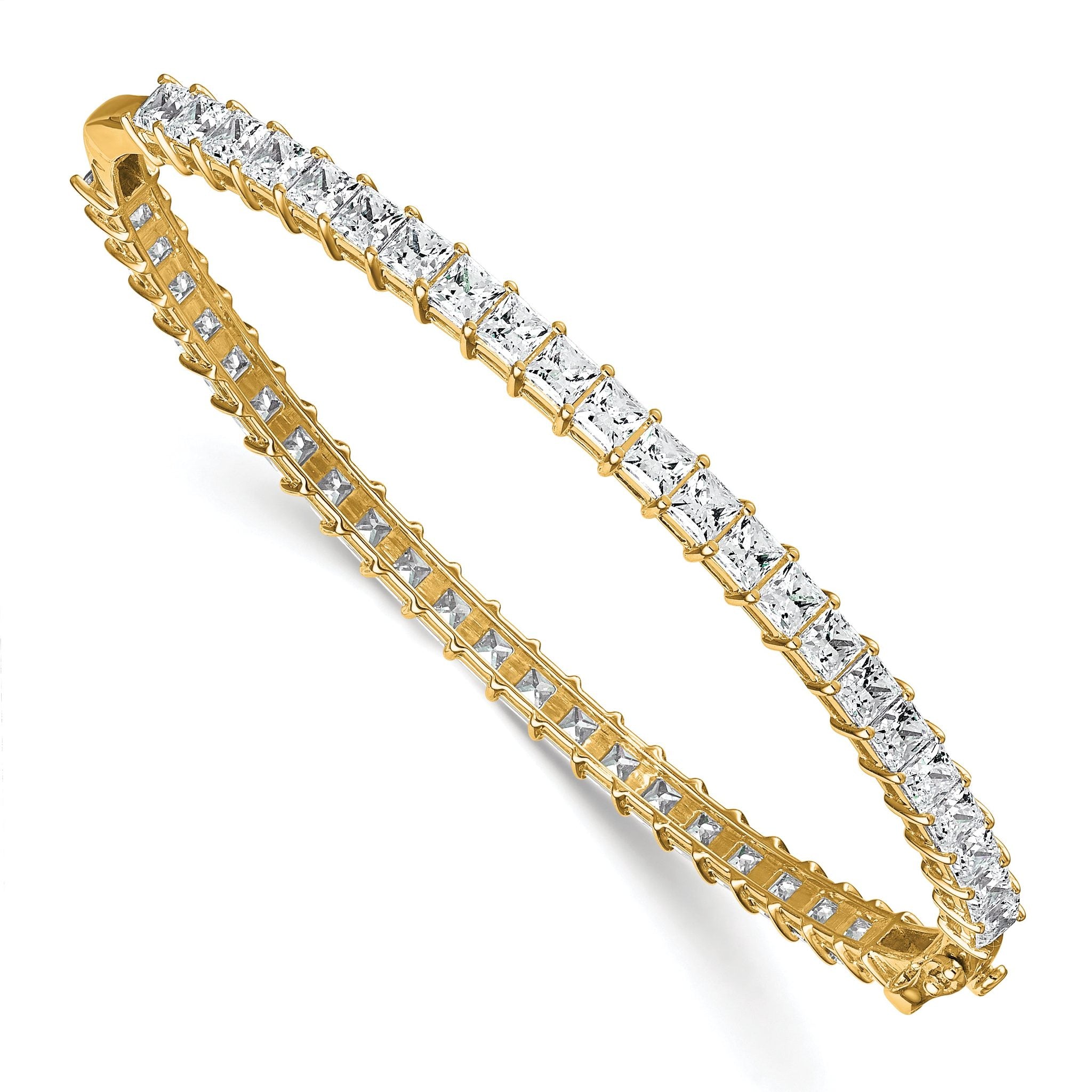 14k 8 1/3 carat Lab Grown Diamond VS+ F+ Complete Hinged Bangle Main image