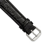 Alligator-Grain Leather Watch Band in Black, 15mm