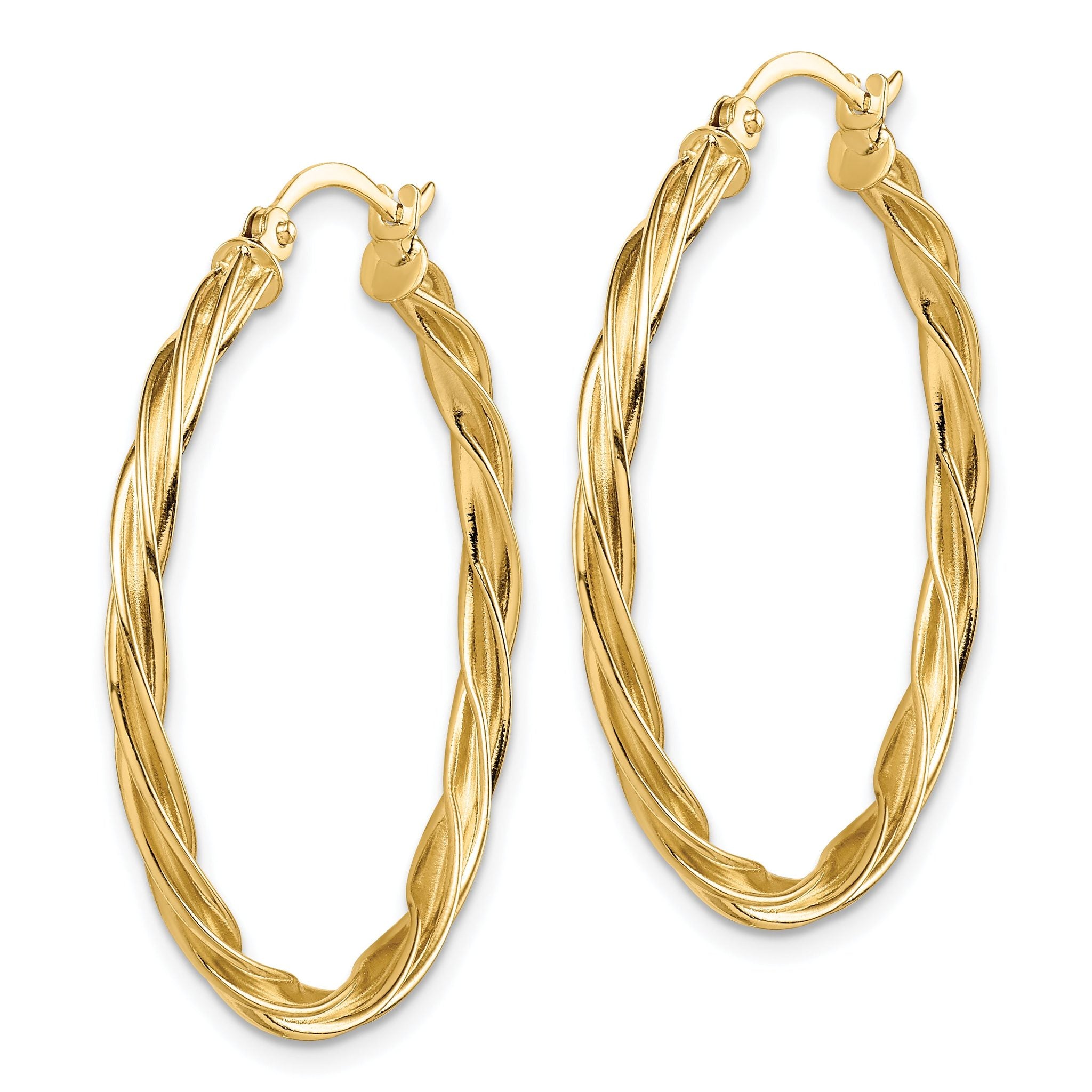 14K Polished 2.5mm Twisted Hoop Earrings Secondary image