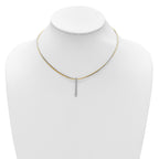 SS RH/Gold-plated 2-Wire Tapered Bar w/ 2in Ext. Necklace